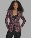 Bcbg Women's Printed One Button Long Sleeve Blazer In Multi
