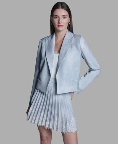 Bcbg Women's Printed Open-front Jacket In Blue