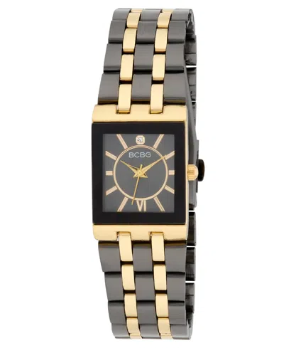 Bcbg Women's Quartz Rectangle Black Stainless Steel Watch 22mm In Red