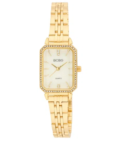 Bcbg Women's Quartz Rectangle Gold Stainless Steel Watch 23mm