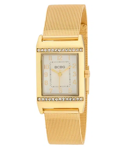 Bcbg Women's Quartz Rectangle Gold Stainless Steel Watch 23mm In Neutral