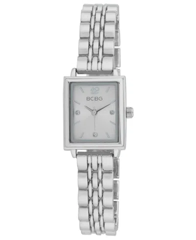 Bcbg Women's Quartz Rectangle Silver Stainless Steel Watch 21mm In Yellow