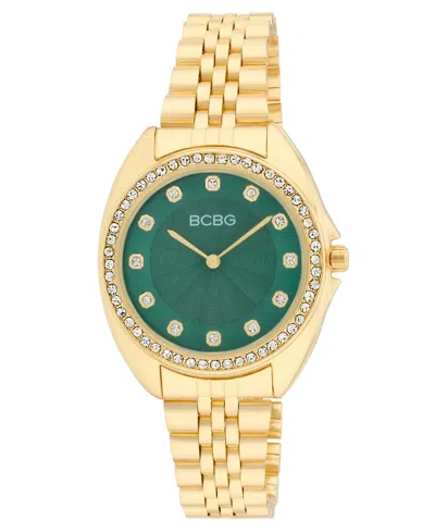 Bcbg Women's Quartz Round Gold Stainless Steel Watch 34mm In Pink
