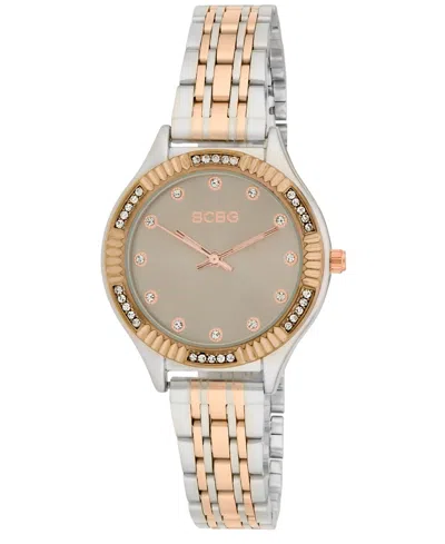 Bcbg Women's Quartz Round Silver Stainless Steel Watch 33mm In Gold