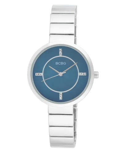 Bcbg Women's Quartz Round Silver Stainless Steel Watch 36mm In Metallic