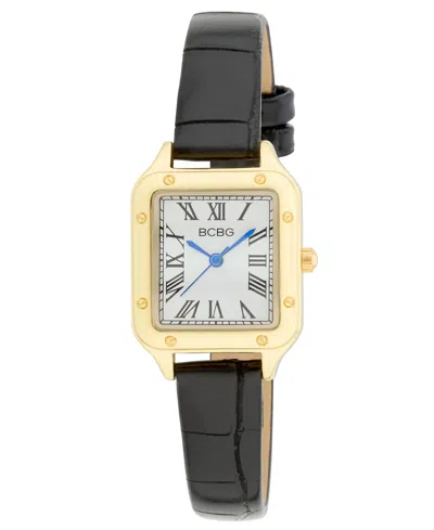 Bcbg Women's Quartz Square Gold Stainless Steel Watch 25mm In Black