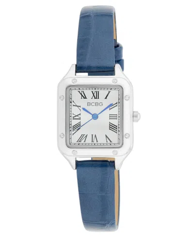 Bcbg Women's Quartz Square Silver Stainless Steel Watch 25mm In Purple