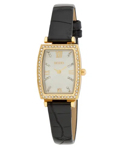 Bcbg Women's Quartz Tonneau Gold Stainless Steel Watch 26mm In Black