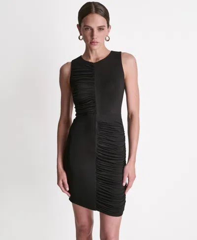Bcbg Women's Ruched Sleeveless Bodycon Dress In Black