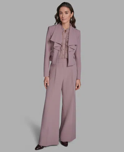 Bcbg Women's Ruffle Collar Cropped Jacket In Purple