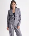 Bcbg Suits Ruffle Front Blazer Suit In Blue