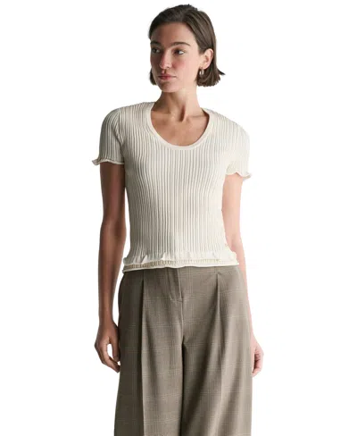 Bcbg Women's Scoop Neck Short-sleeve Top In White