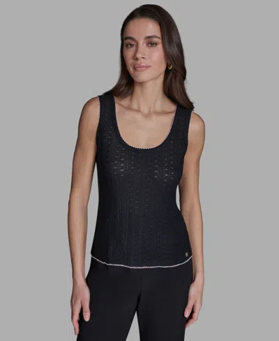 Bcbg Women's Scoop Neck Sleeveless Knit Tank Top In Black