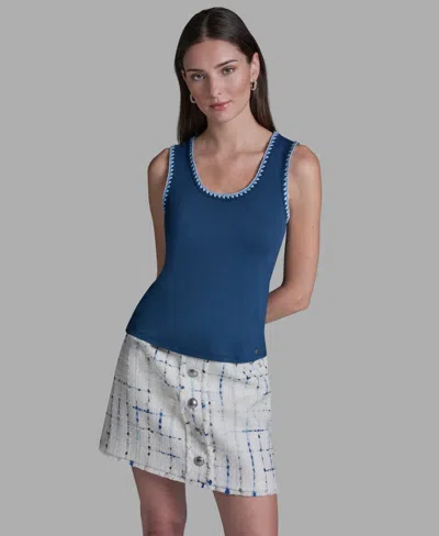 Bcbg Women's Scoop Neck Sleeveless Knit Top In Blue