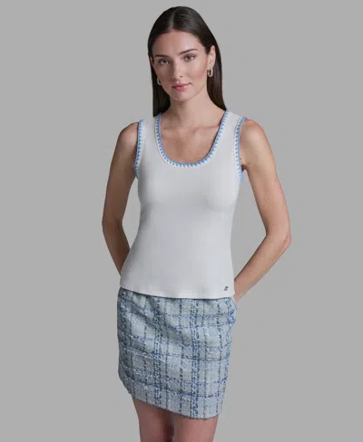 Bcbg Women's Scoop Neck Sleeveless Knit Top In White