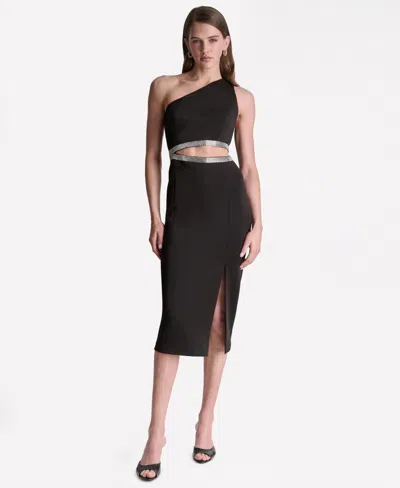 Bcbg Women's Scuba Midi Dress In Black