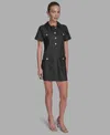 Bcbg Women's Short Sleeve Shirt Dress In Black