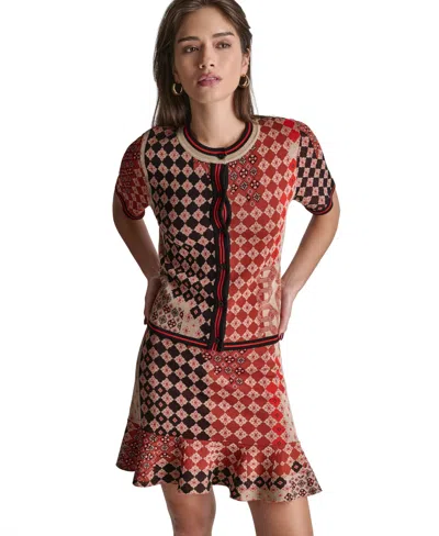 Bcbg Women's Short-sleeve Knit Top In Multi