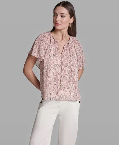 Bcbg Women's Short-sleeve V-neck Top In Pink