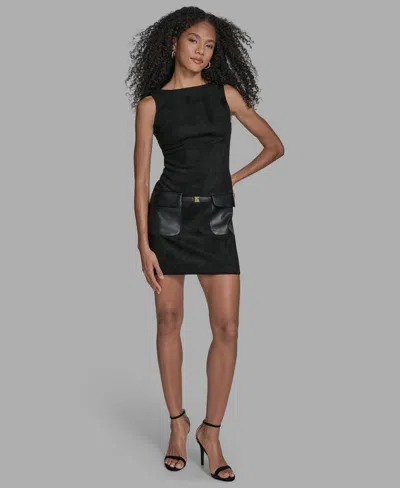 Bcbg Women's Sleeveless Boat Neck Dress In Black