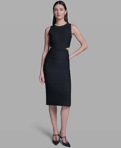 Bcbg Women's Sleeveless Crew Neck Dress In Black