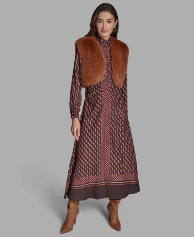 Bcbg Women's Sleeveless Cropped Shrug Jacket In Brown