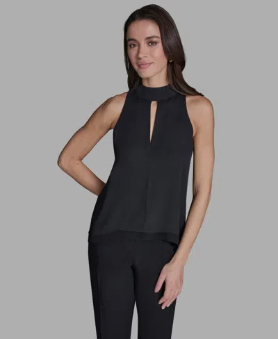 Bcbg Women's Sleeveless Halter Neck Blouse In Black