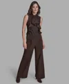 Bcbg Women's Sleeveless Ruffle Front Blouse In Brown