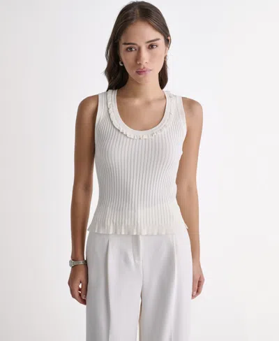 Bcbg Women's Sleeveless Scoop Neck Knit Top In White