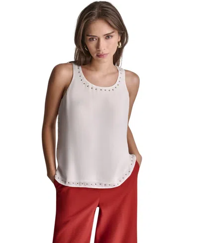 Bcbg Women's Sleeveless Studded Top In White