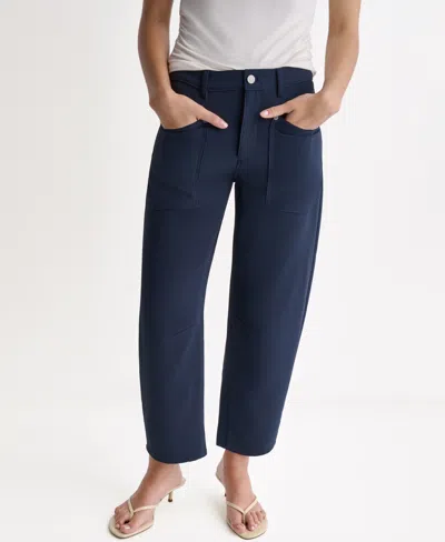 Bcbg Women's Soft Barrel Leg Mid-rise Pants In Blue