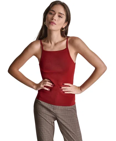 Bcbg Women's Square Neck Knit Top In Red