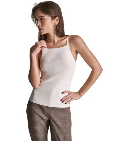 Bcbg Women's Square Neck Knit Top In White