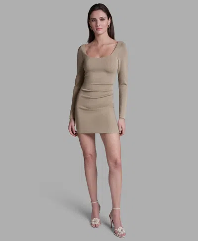 Bcbg Women's Square Neck Mini Dress In Gray
