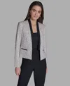 Bcbg Women's Stand-up Collar Open-front Textured Jacket In Multi