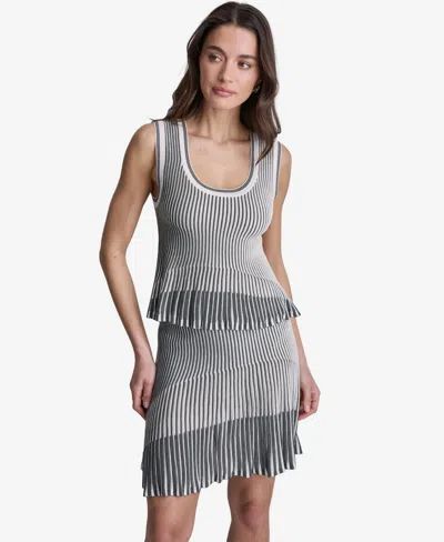 Bcbg Women's Striped Sleeveless Viscose Tank Top In Animal Print