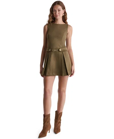Bcbg Women's Suede Drop Waistband Mini Dress In Brown