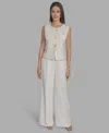 Bcbg Women's Textured Crewneck Button-front Vest In Neutral