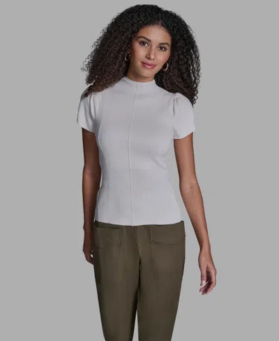 Bcbg Women's Tulip Sleeve Cinch Waist Pull-on Top In White