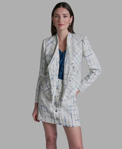 Bcbg Women's Tweed Open Front Fringe Jacket