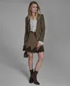 Bcbg Women's V-neck Ruffle Hem Jacket In Multi