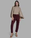 Bcbg Women's Velvet Barrel Mid Rise Dropped Crotch Pants In Burgundy