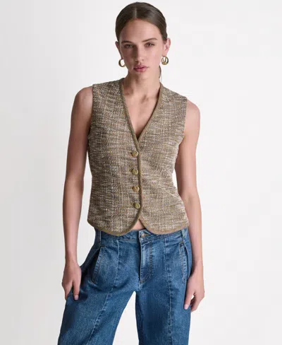 Bcbg Women's V-neck Button-front Vest In Brown