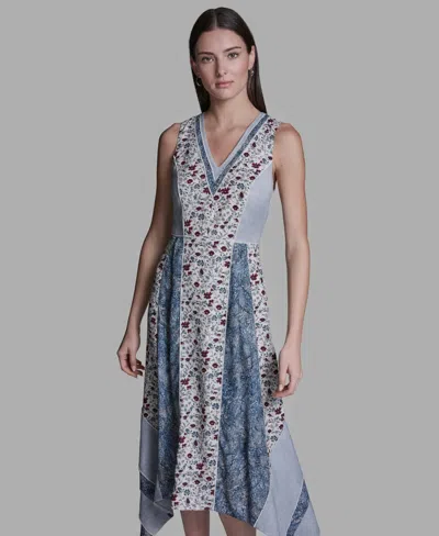 Bcbg Women's V-neck Sleeveless Midi Dress In Multi