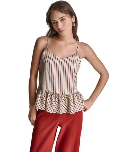 Bcbg Women's V-neck Stripe Top In Neutral