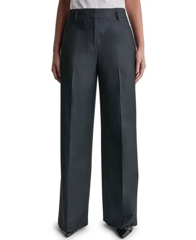 Bcbg Women's Wide-leg High-rise Faux Denim Pants In Gray