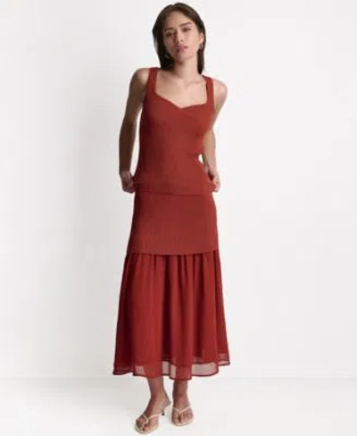 Bcbg Womens Ribbed Knit Set In Red