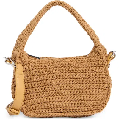 Bcbg Woven Mini Hobo Bag In Brown