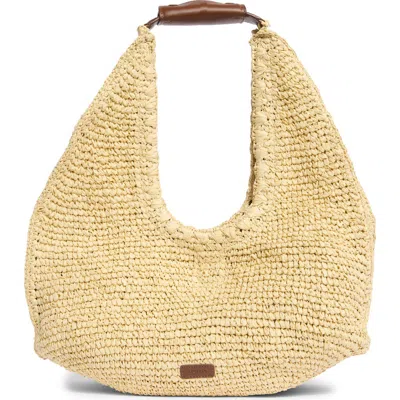 Bcbg Woven Raffia Shoulder Bag In Brown