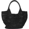 Bcbg Woven Raffia Tote Bag In Black